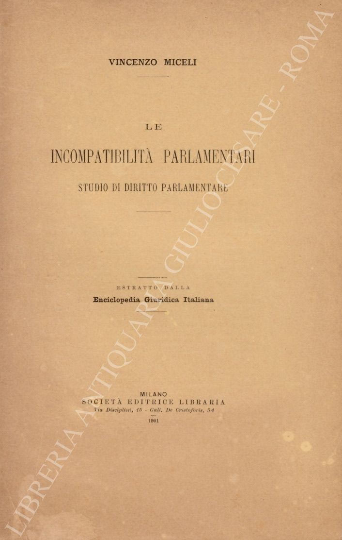 Le incompatibilità parlamentari