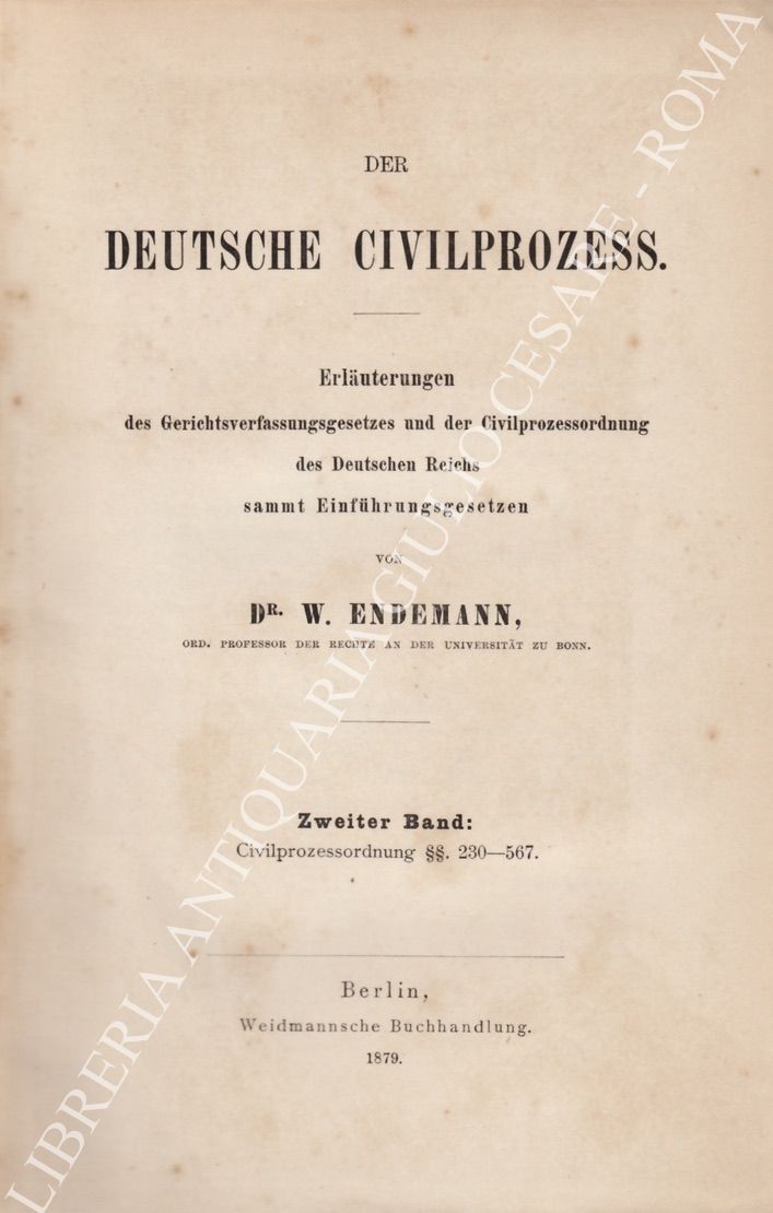 Der Deutsche Civilprozess