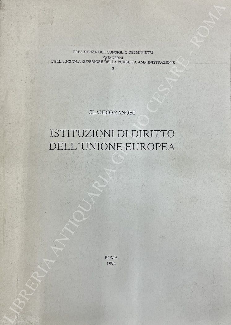 Istituzioni di diritto dell'Unione Europea