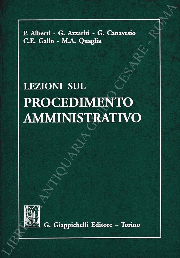 Lezioni sul procedimento amministrativo