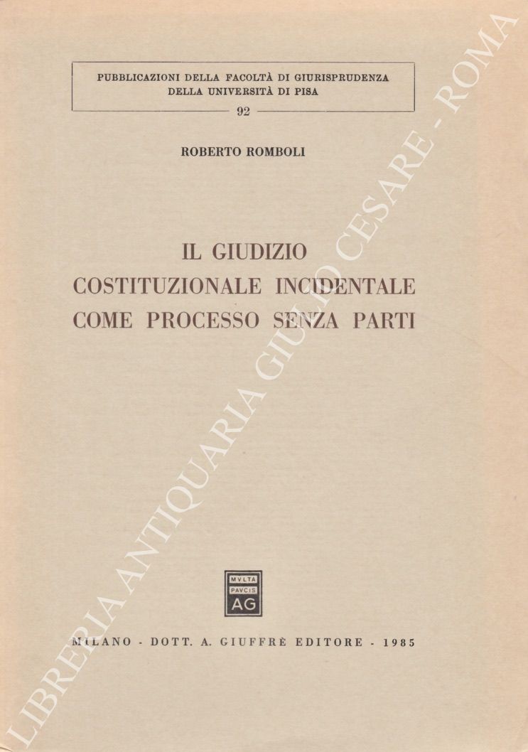 Il giudizio costituzionale incidentale