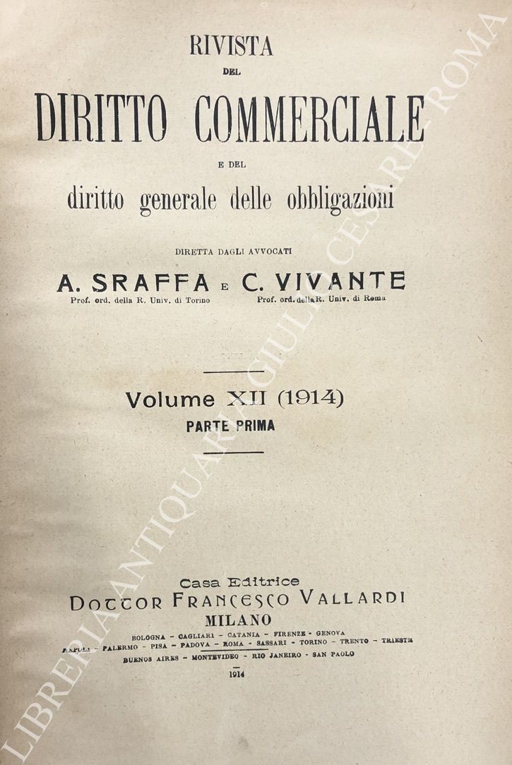 Rivista del Diritto Commerciale e del diritto generale delle obbligazioni