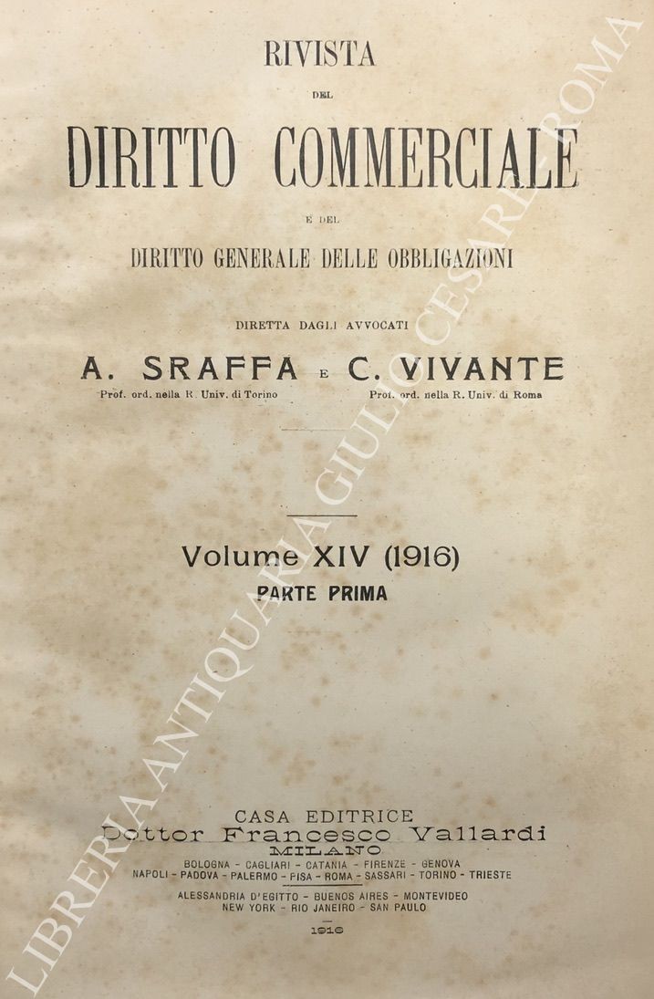 Rivista del Diritto Commerciale e del diritto generale delle obbligazioni