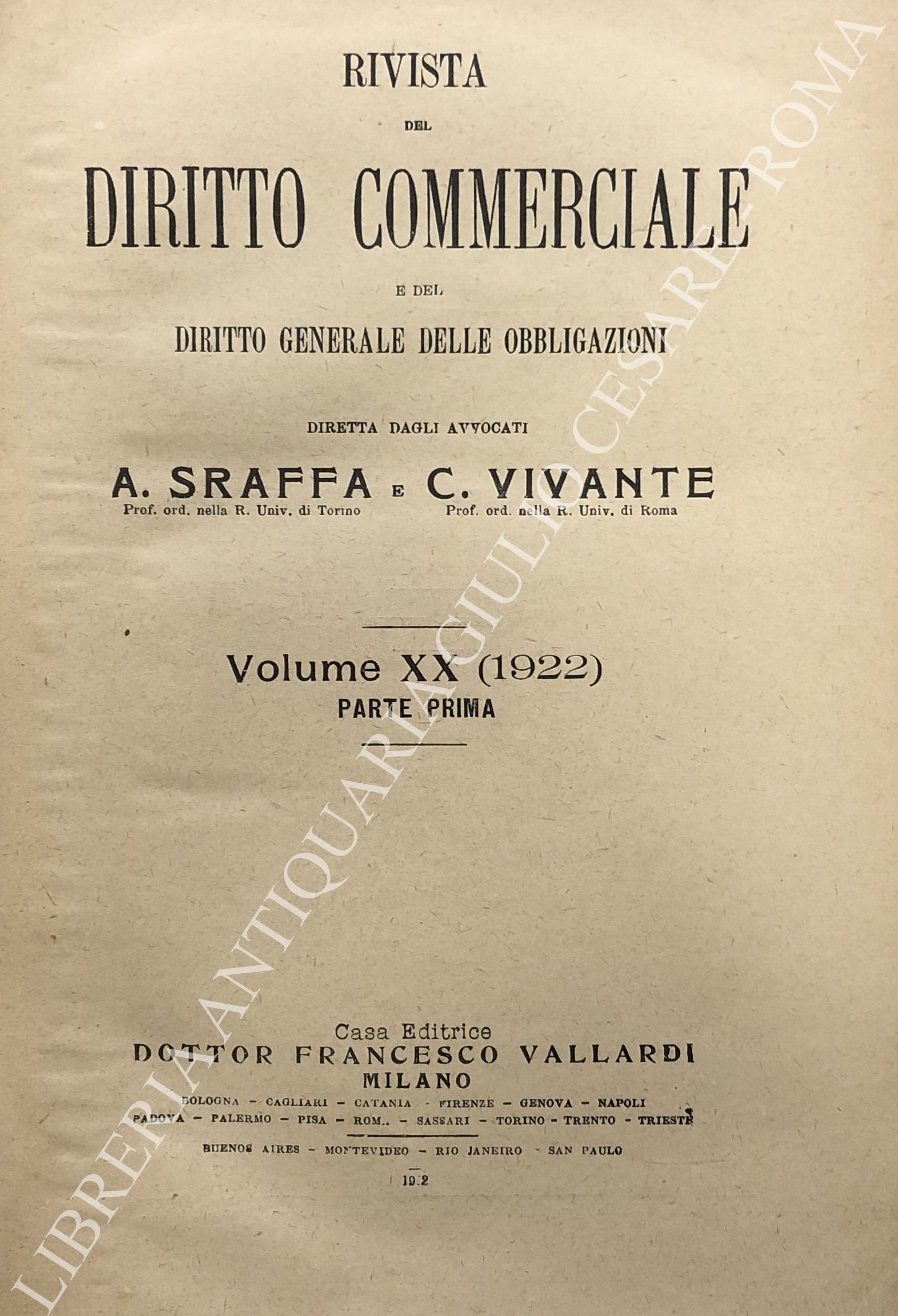 Rivista del Diritto Commerciale e del diritto generale delle obbligazioni