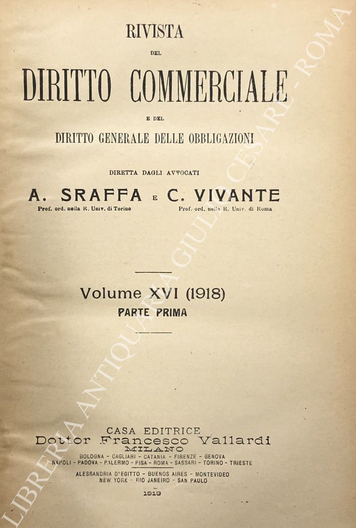 Rivista del Diritto Commerciale e del diritto generale delle obbligazioni