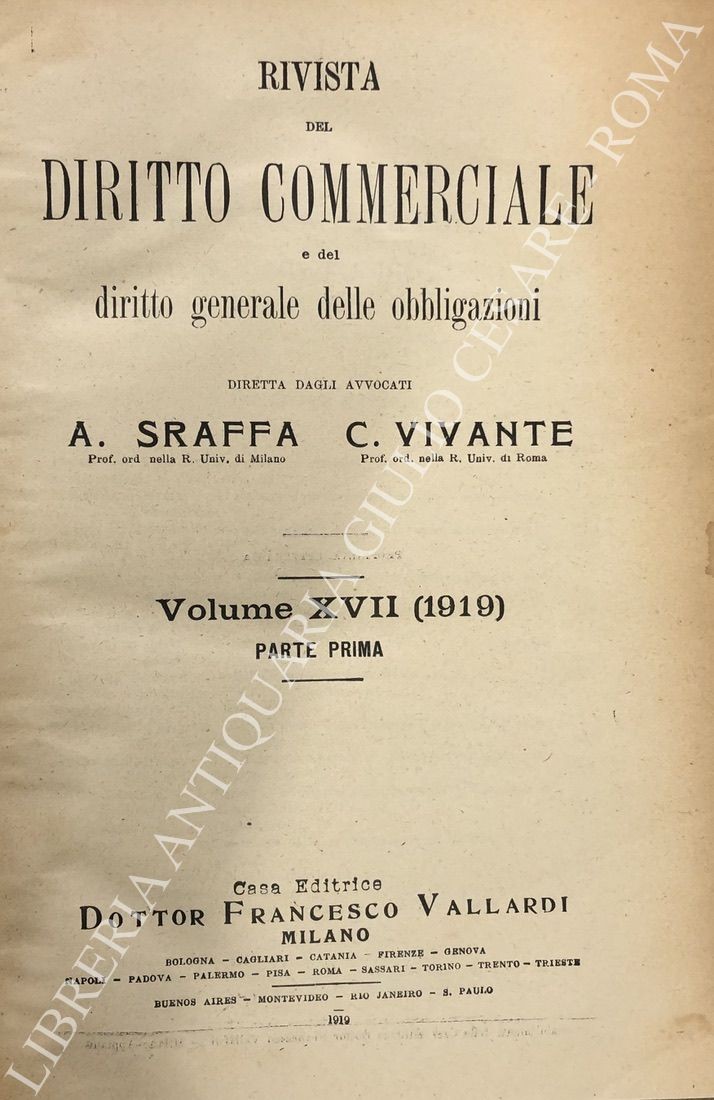 Rivista del Diritto Commerciale e del diritto generale delle obbligazioni