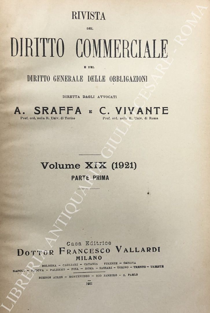 Rivista del Diritto Commerciale e del diritto generale delle obbligazioni