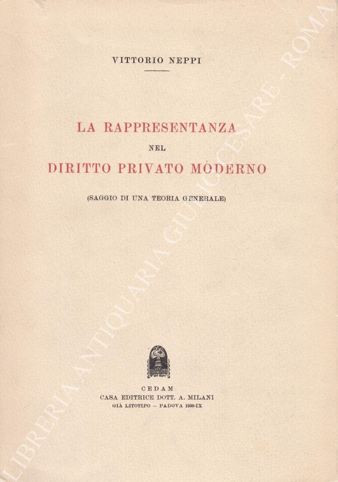 La rappresentanza nel diritto privato moderno