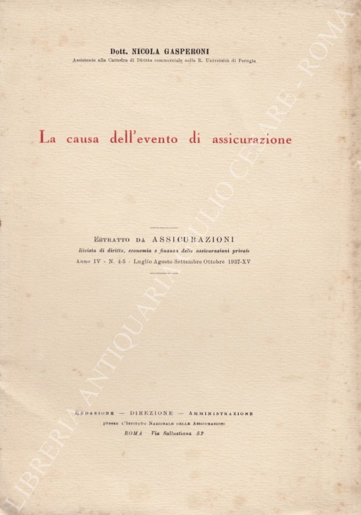 La causa dell'evento di assicurazione