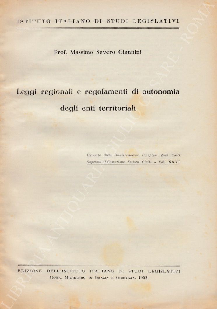 Leggi regionali e regolamenti di autonomia degli enti territoriali