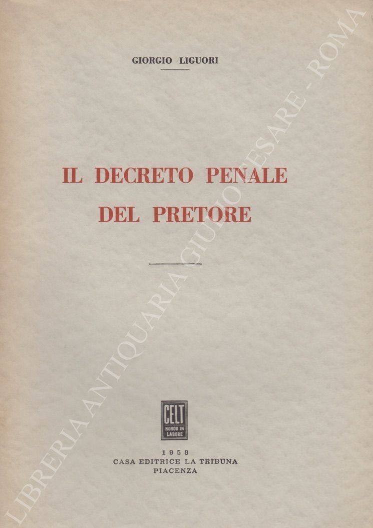 Il decreto penale del pretore