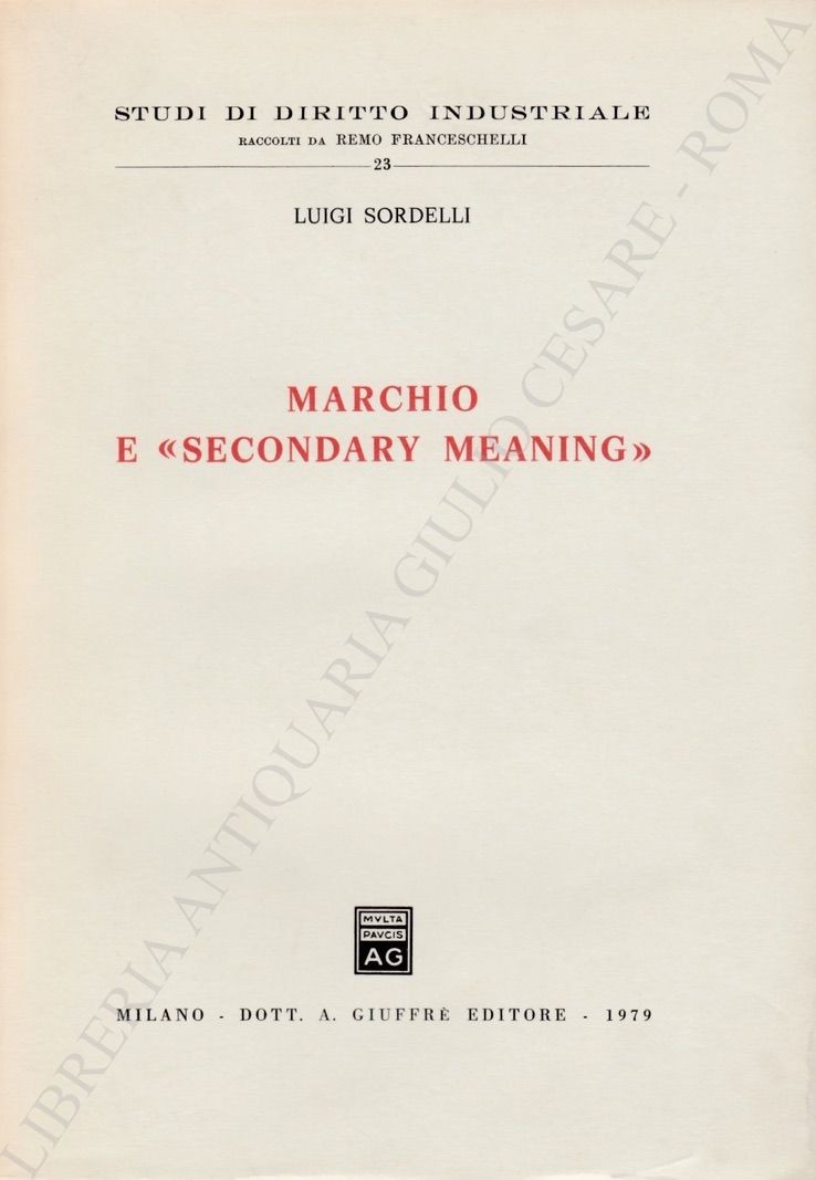 Marchio e "secondary meaning"