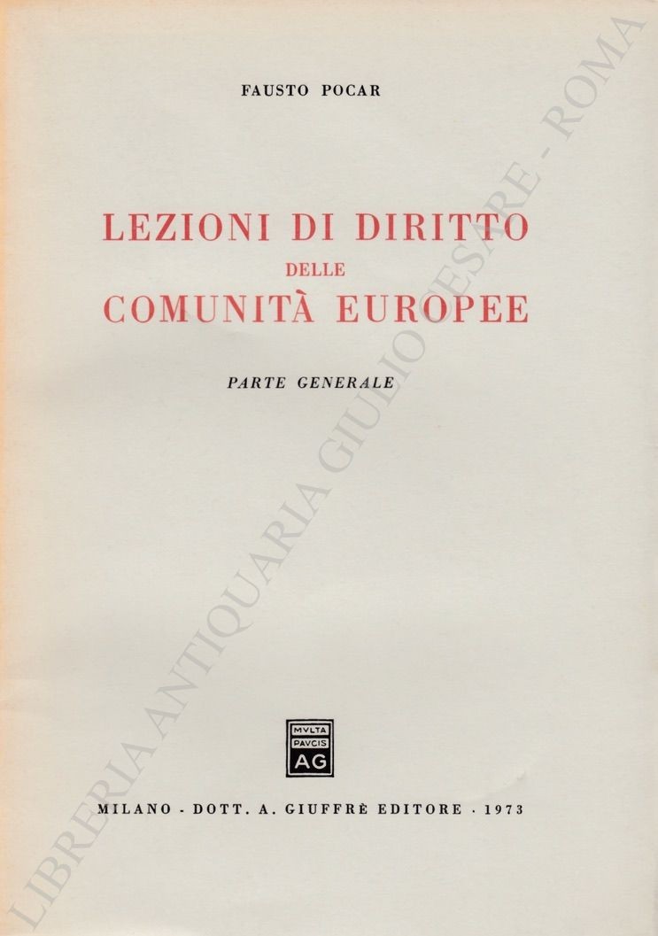 Lezioni di diritto delle comunità europee