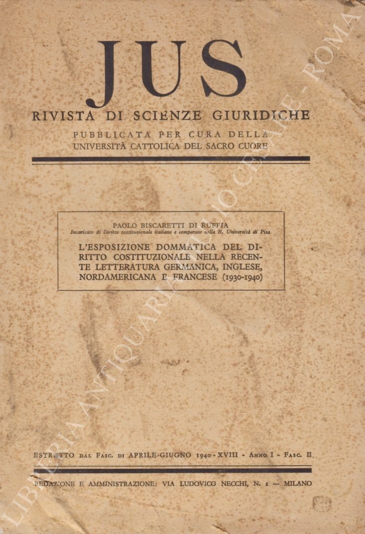 L'esposizione dommatica del diritto costituzionale