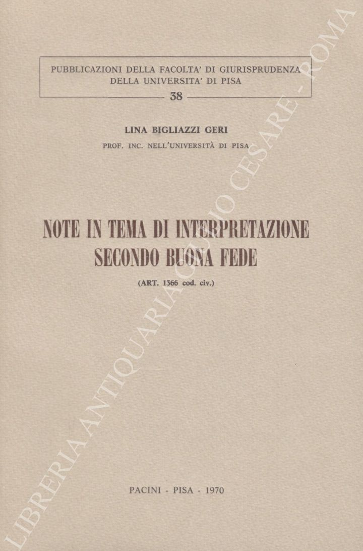 Note in tema di interpretazione secondo buona fede