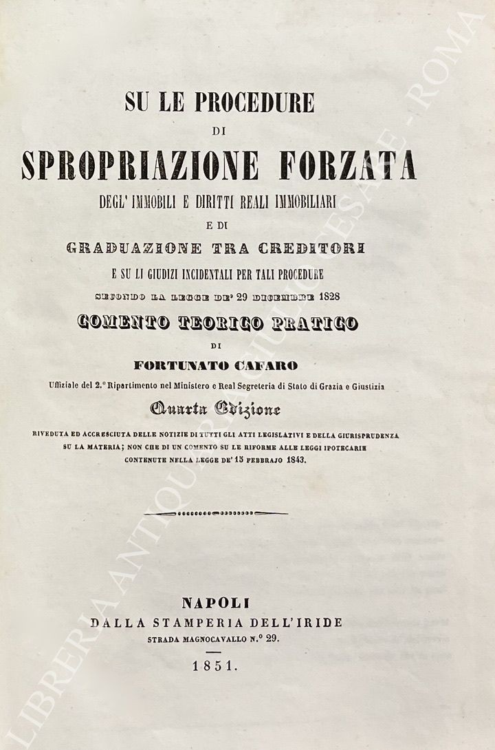 Su le procedure di spropriazione forzata 