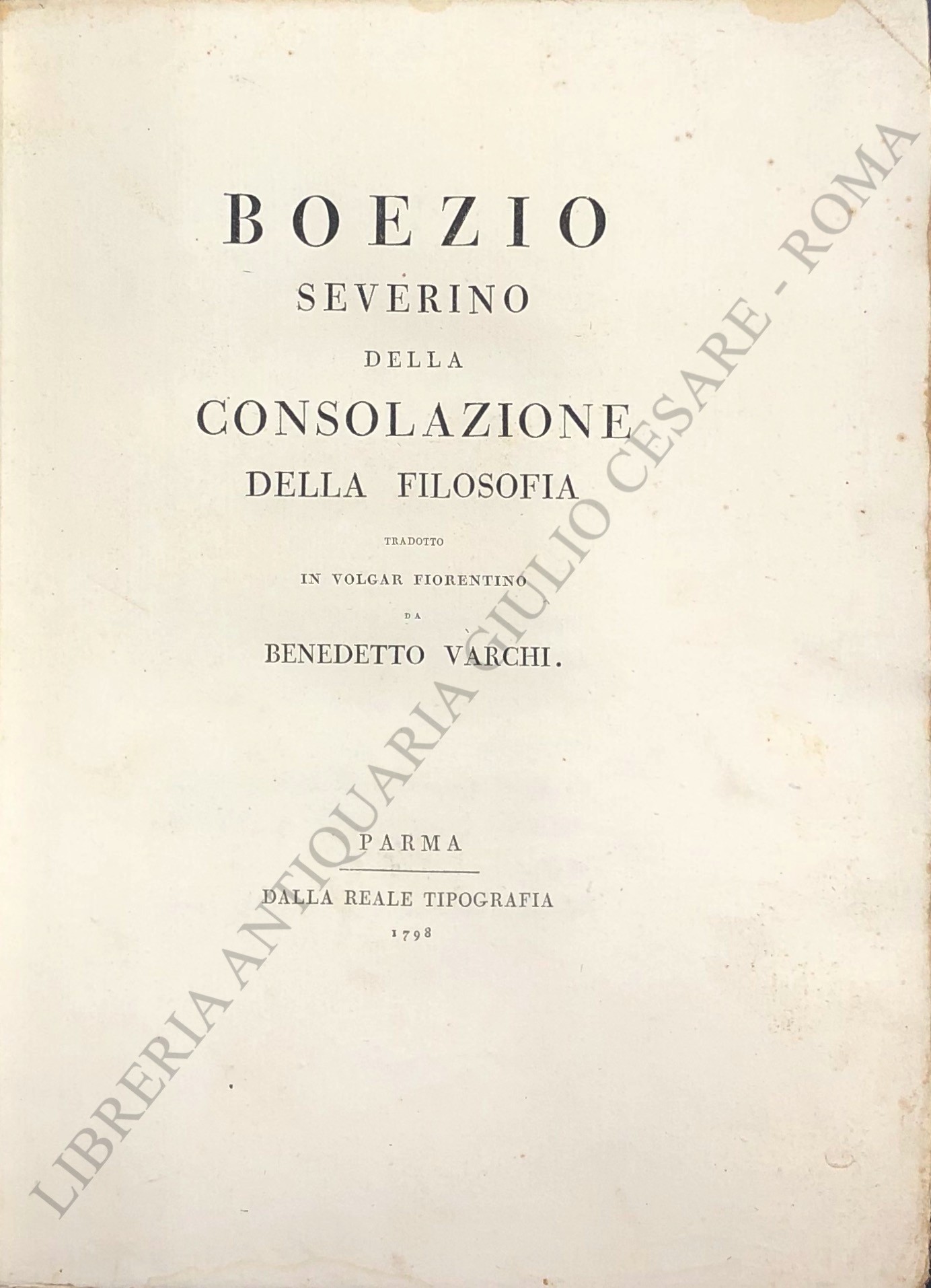 Della consolazione della filosofia
