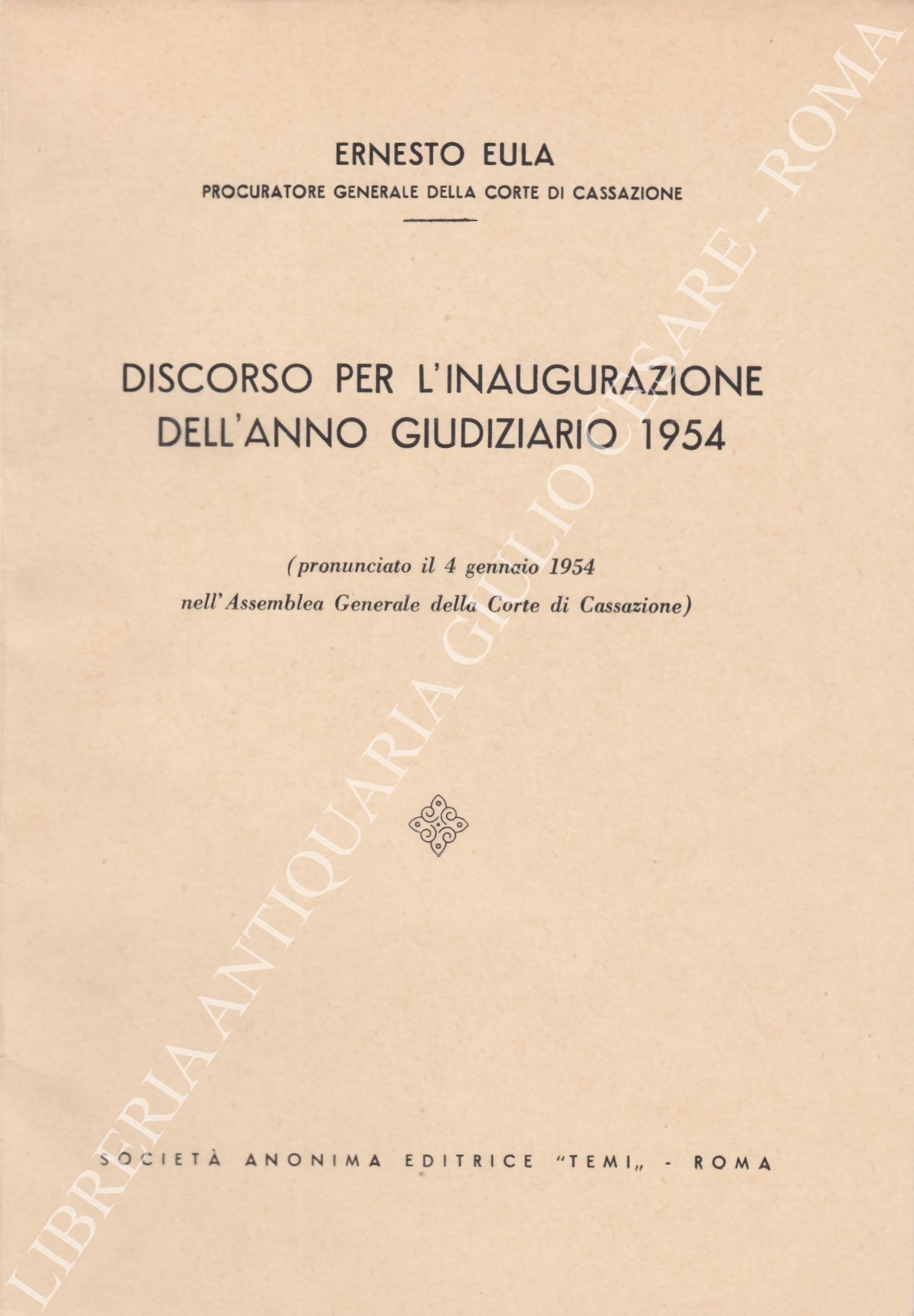 Discorso per l'inaugurazione dell'anno giudiziario 1954