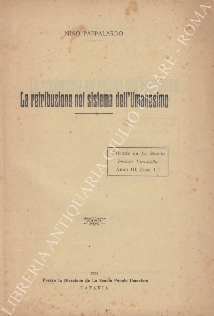 La retribuzione nel sistema dell'Umanesimo
