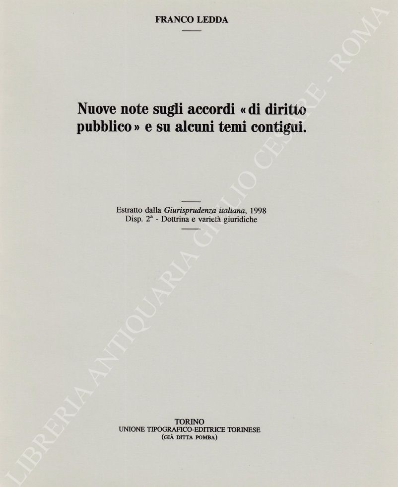 Nuove note sugli accordi "di diritto pubblico" e su alcuni temi contigui