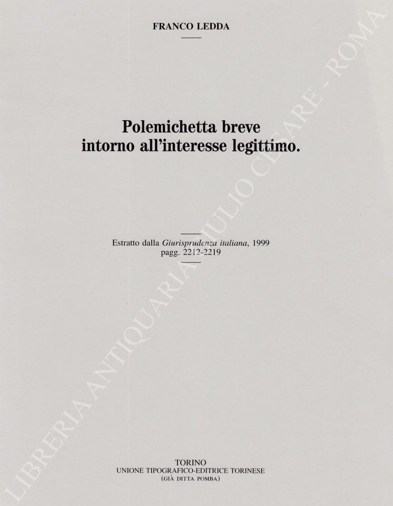 Polemichetta breve intorno all'interesse legittimo