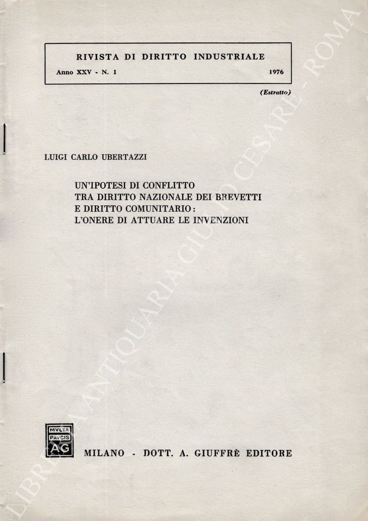 Un'ipotesi di conflitto tra diritto nazionale dei brevetti