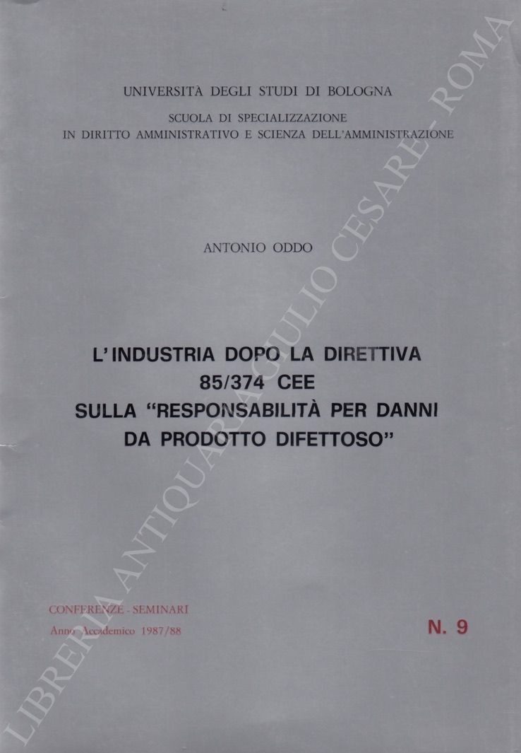 L'industria dopo la direttiva 85/374 CEE