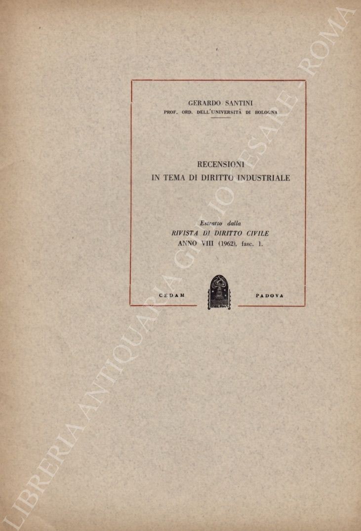 Recensioni in tema di diritto industriale