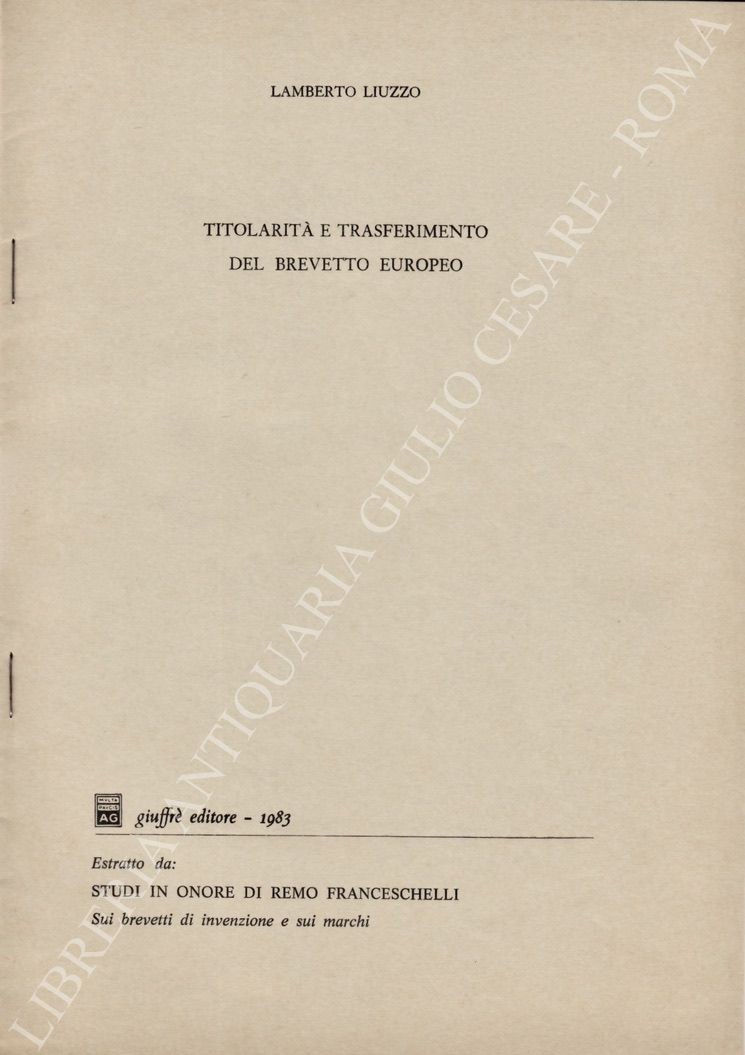 Titolarità e trasferimento del brevetto europeo