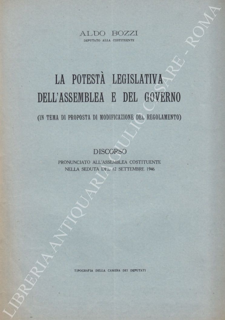 La potestà legislativa dell'assemblea e del governo