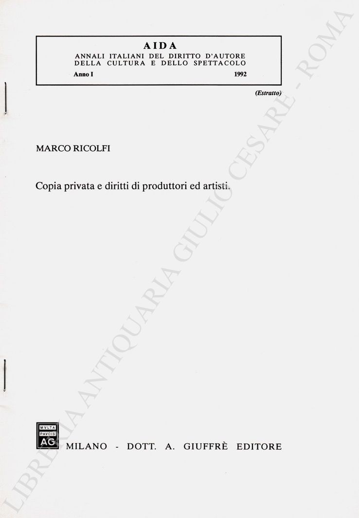 Copia privata e diritti di produttori ed artisti