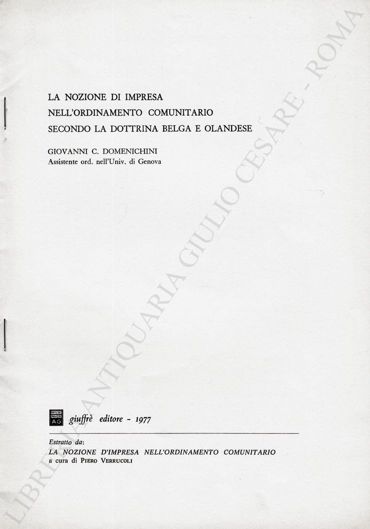 La nozione di impresa nell'ordinamento comunitario