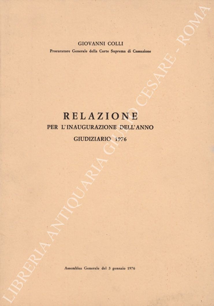 Relazione per l'inaugurazione dell'anno giudiziario 1976