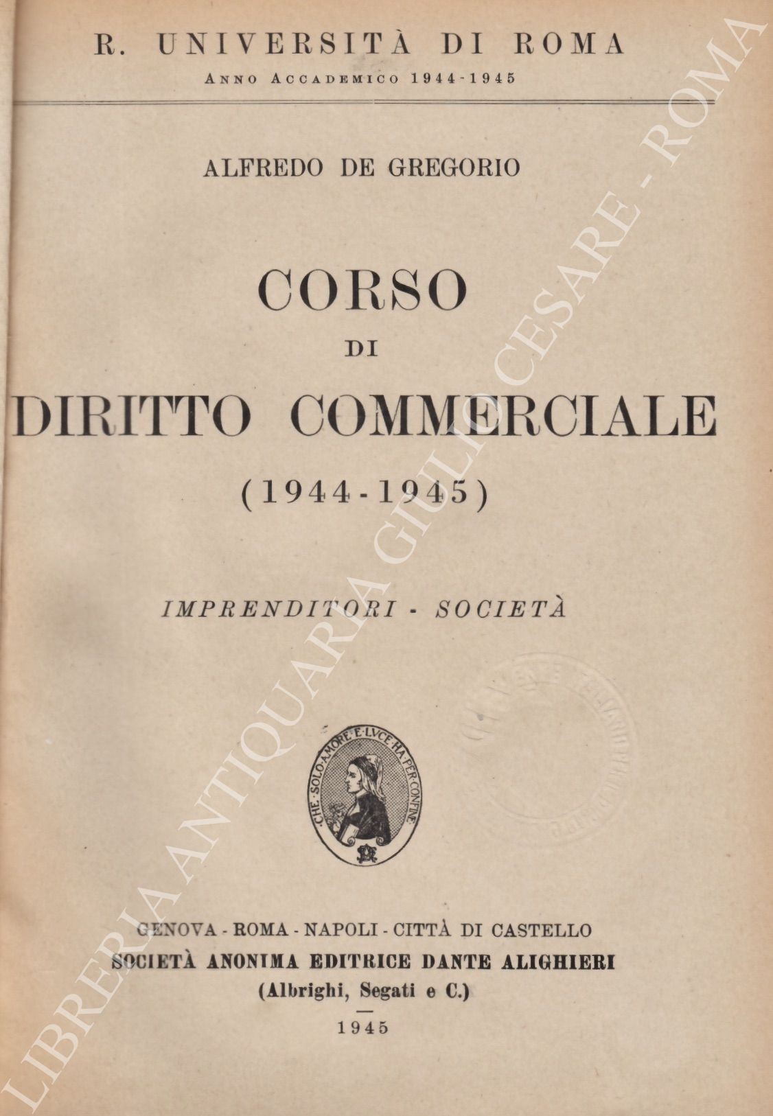 Corso di diritto commerciale (1944-1945)