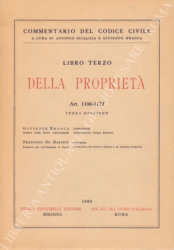 Della proprietà. Comunione. Condominio negli edifici (Branca)