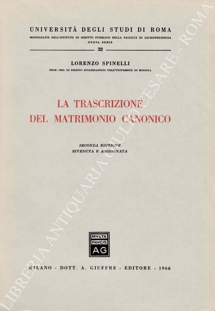 La trascrizione del matrimonio canonico