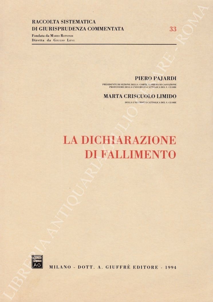 La dichiarazione di fallimento