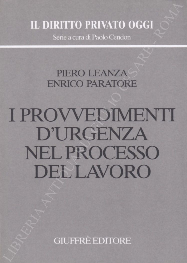 I provvedimenti d'urgenza nel processo del lavoro