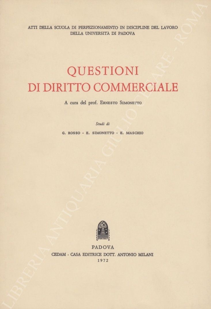 Questioni di diritto commerciale