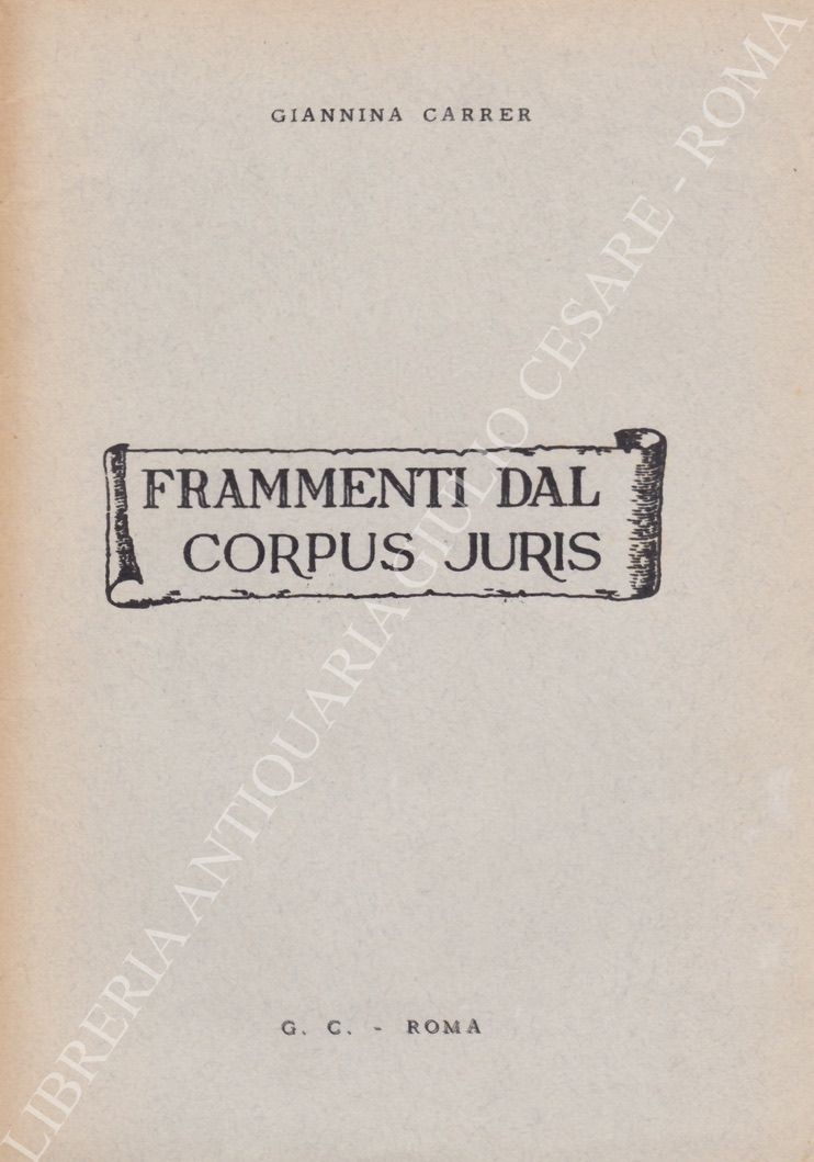 Frammenti dal corpus iuris