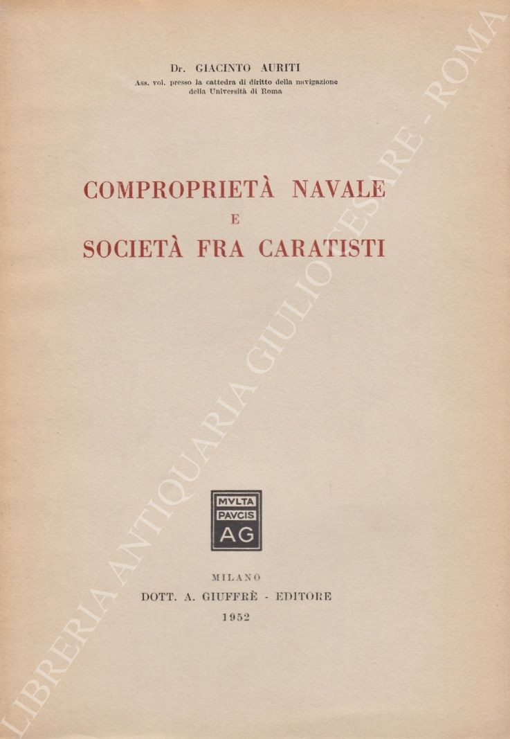 Comproprietà navale e società fra caratisti