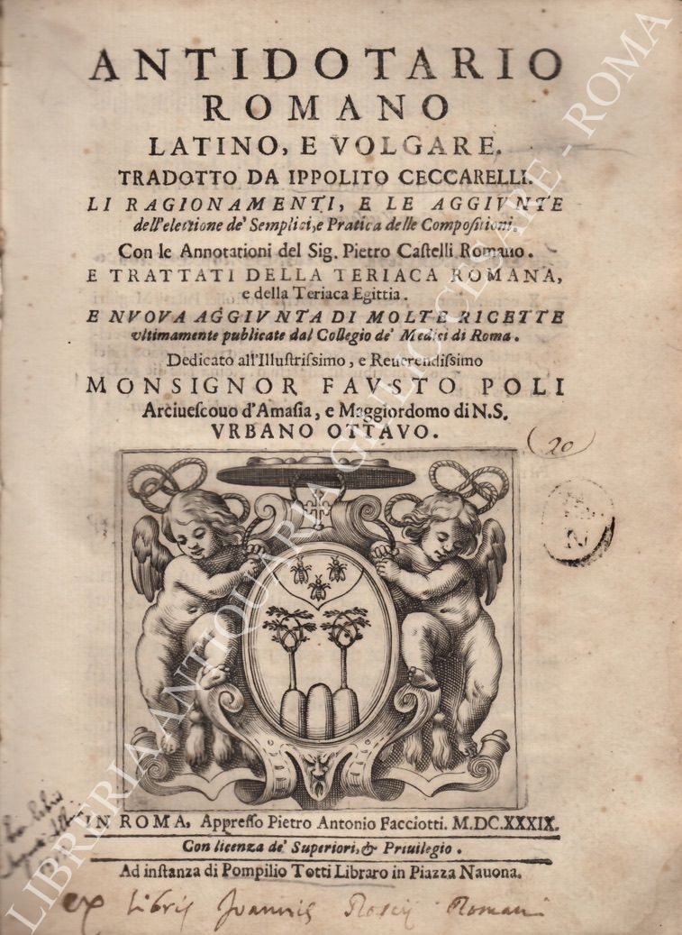 Antidotario romano latino, e volgare