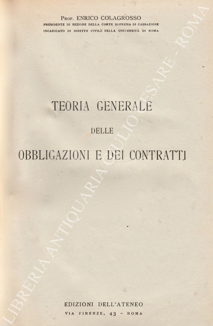 Teoria generale delle obbligazioni e dei contratti