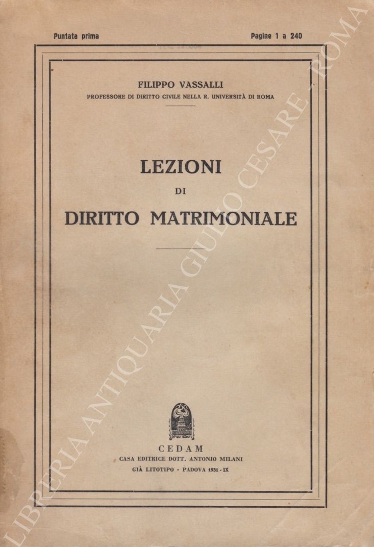 Lezioni di diritto matrimoniale