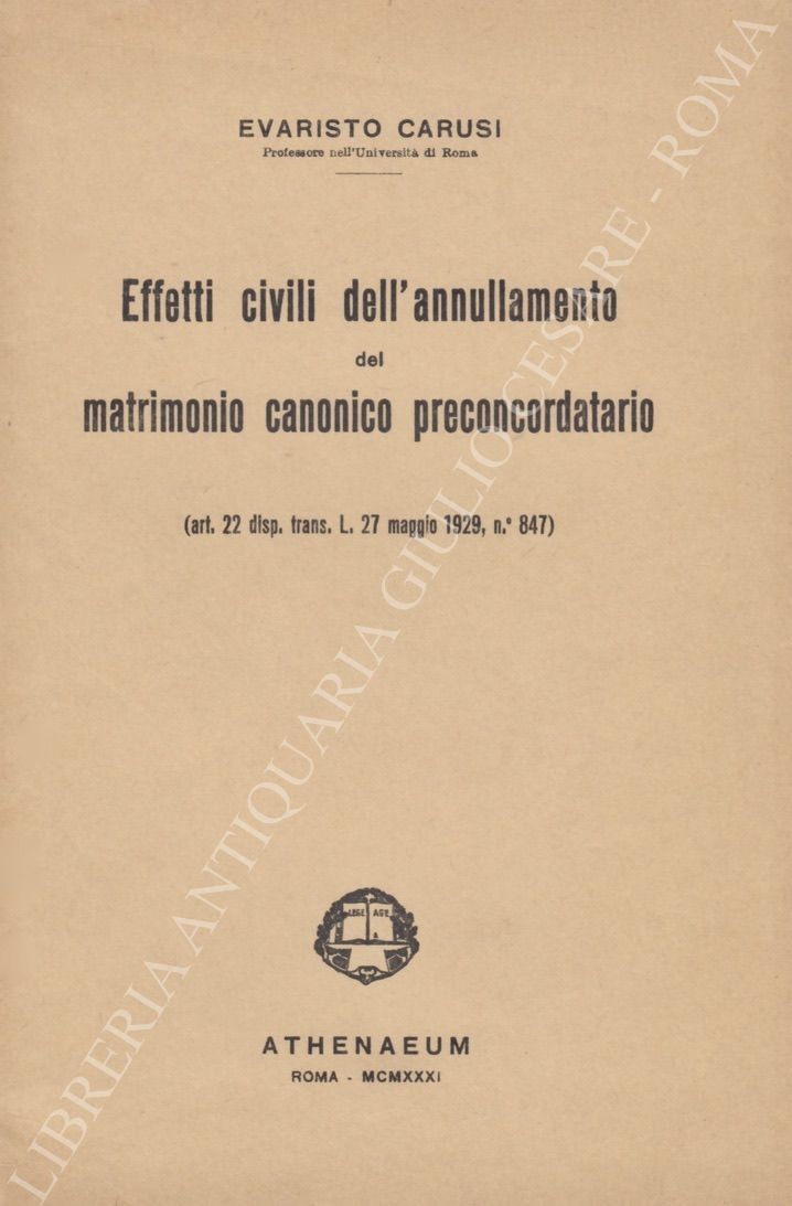 Effetti civili dell'annullamento del matrimonio