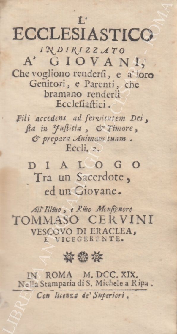 L'ecclesiastico indirizzato a' giovani