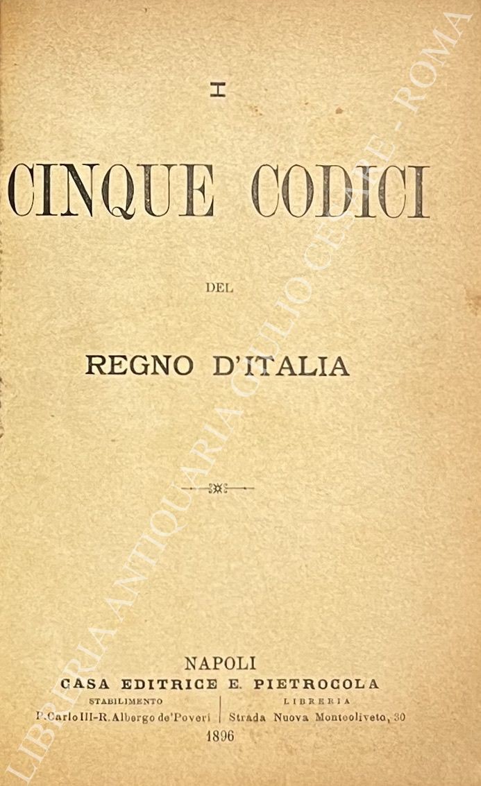 I cinque codici del Regno d'Italia