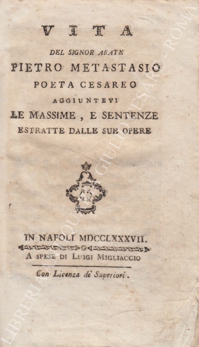 Vita del signor abate Pietro Metastasio