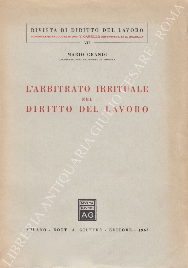 L'arbitrato irrituale nel diritto del lavoro