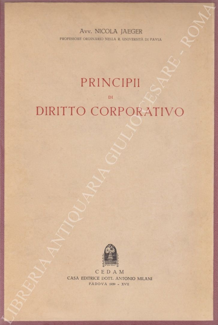 Principii di diritto corporativo